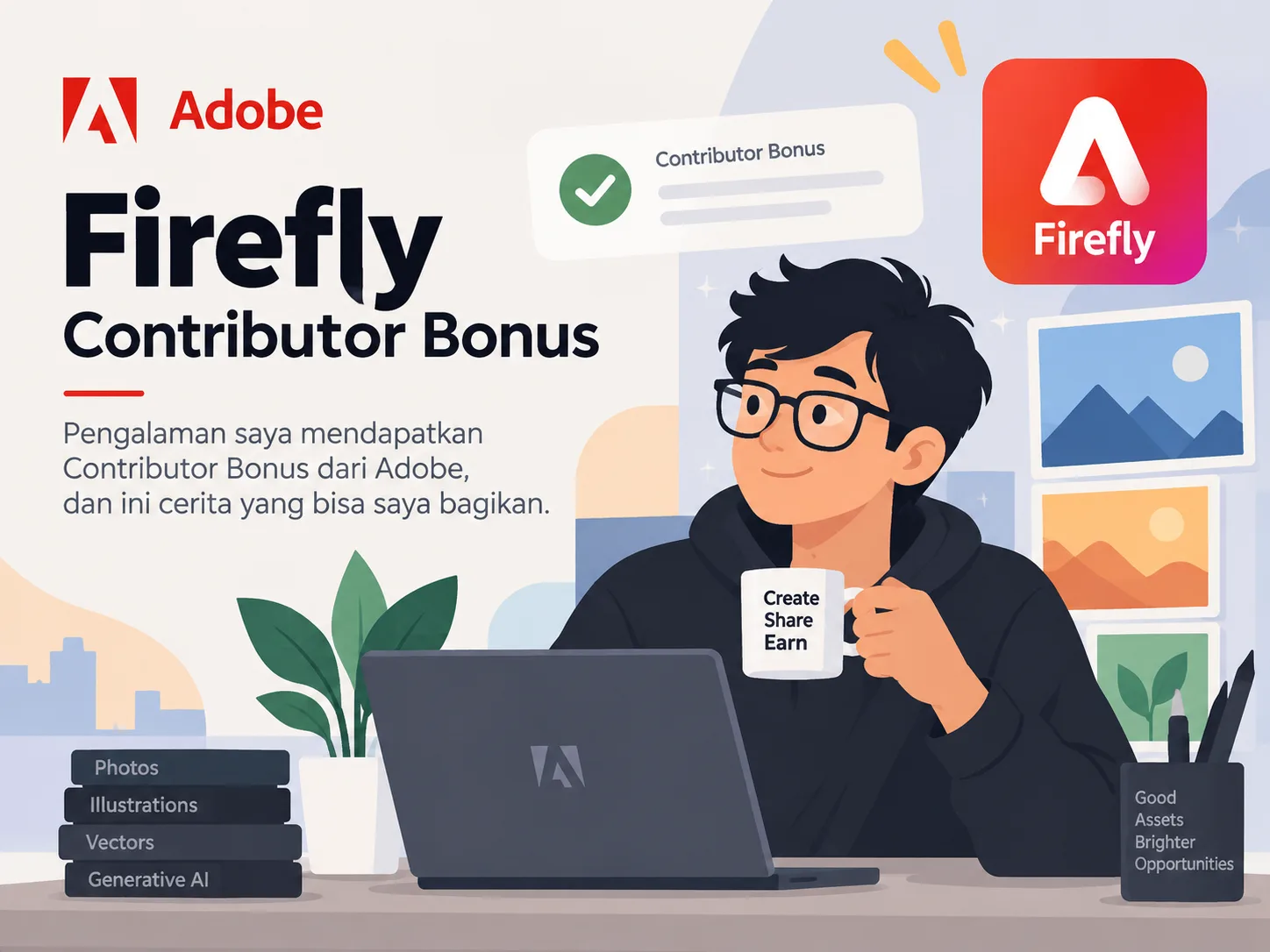 Pengalaman Saya Mendapatkan Adobe Firefly Contributor Bonus